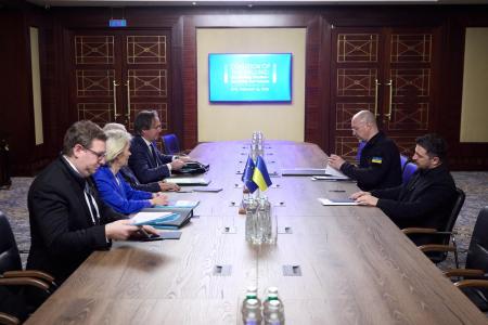 Денис Шмигаль взяв участь у зустрічі Володимира Зеленського з Урсулою фон дер Ляєн та Антоніу Коштою