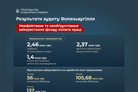 Провели аудит ДП «Волиньвугілля». Результати показали: державне підприємство роками працювало в інтересах окремих груп, а не держави та шахтарів. Й поки борги із заробітної плати працівників зростали, з підприємства вибувало стратегічне майно, здійснювалися сумнівні операції з обладнанням, а контроль за вугільною продукцією був фактично втрачений. 