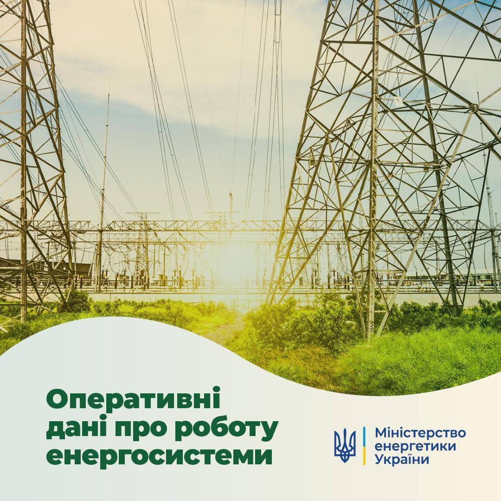 Ситуація в енергосистемі на 23 червня: сталися аварії на високовольтних лініях у двох областях, генерація повністю покриває потреби споживачів